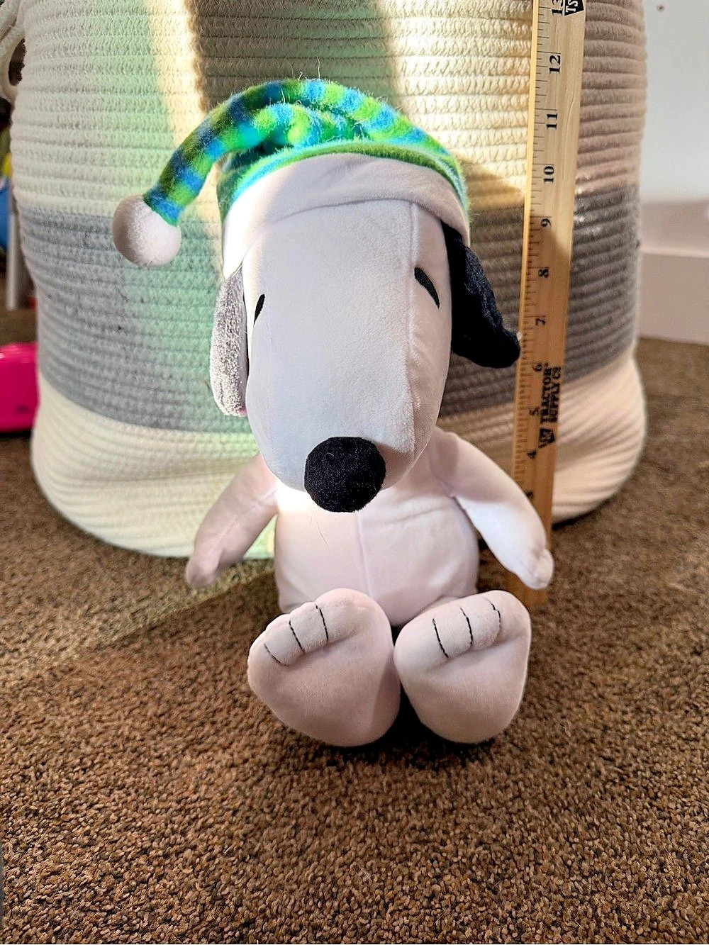 Peanuts Snoopy Plush with Striped Hat